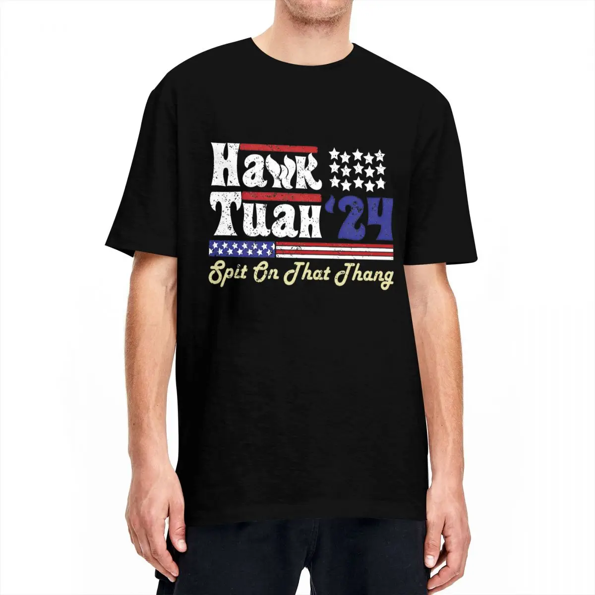 Hawk Tuah 24 Spit On That Thang Retro T-Shirt for Men Women Awesome 100% Cotton Tee Shirt O Neck Short Sleeve T Shirts Gift Idea