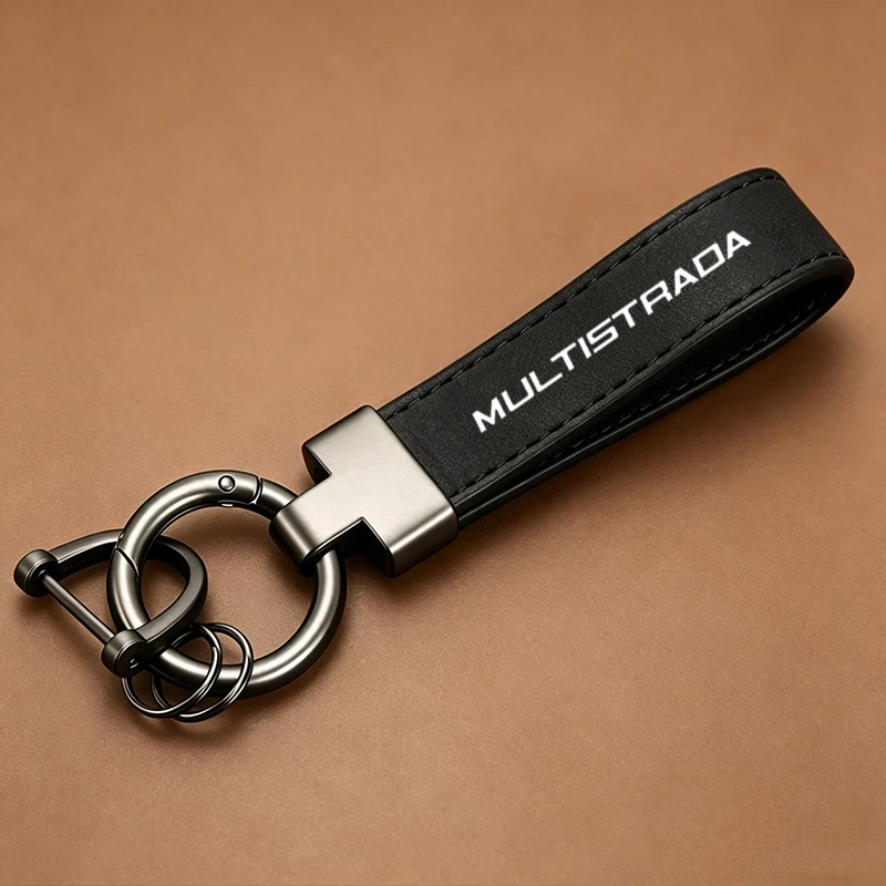 For Ducati Multistrada V4 S Sport accessories Leather Suede Motorcycle Fashion Keychain Zinc Alloy Keyrings Charm Styling