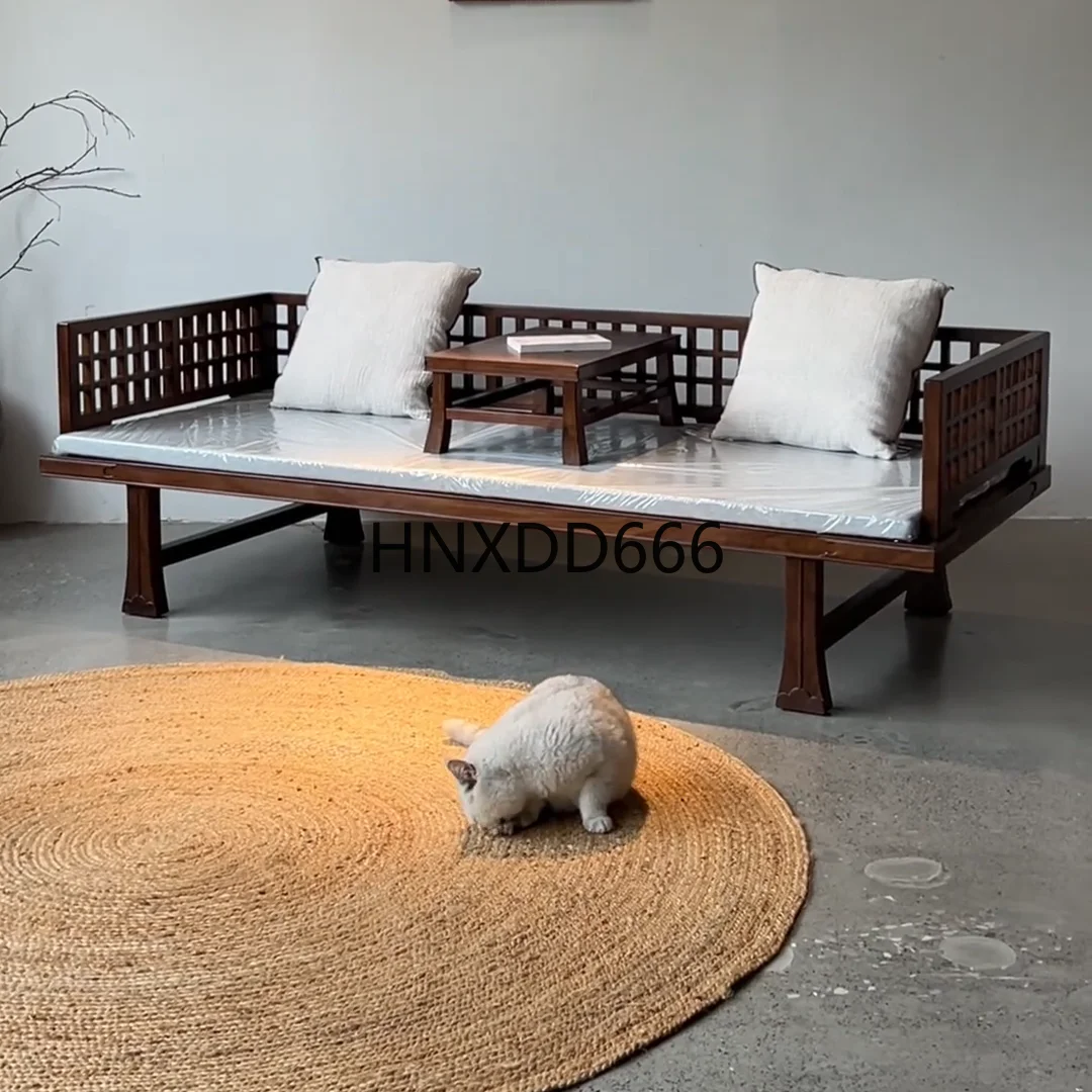 

New Chinese black walnut solid wood Arhat bed