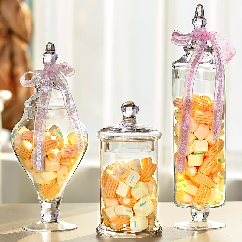 

Sugar tank new transparent glass candy food jar