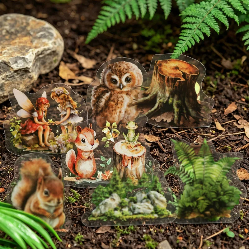 Jungle Nature Sticker Pack 50Pcs, Aesthetic Wild Scenery Stickers for Planner Decoration, Album Layout & Handcraft Embellishment