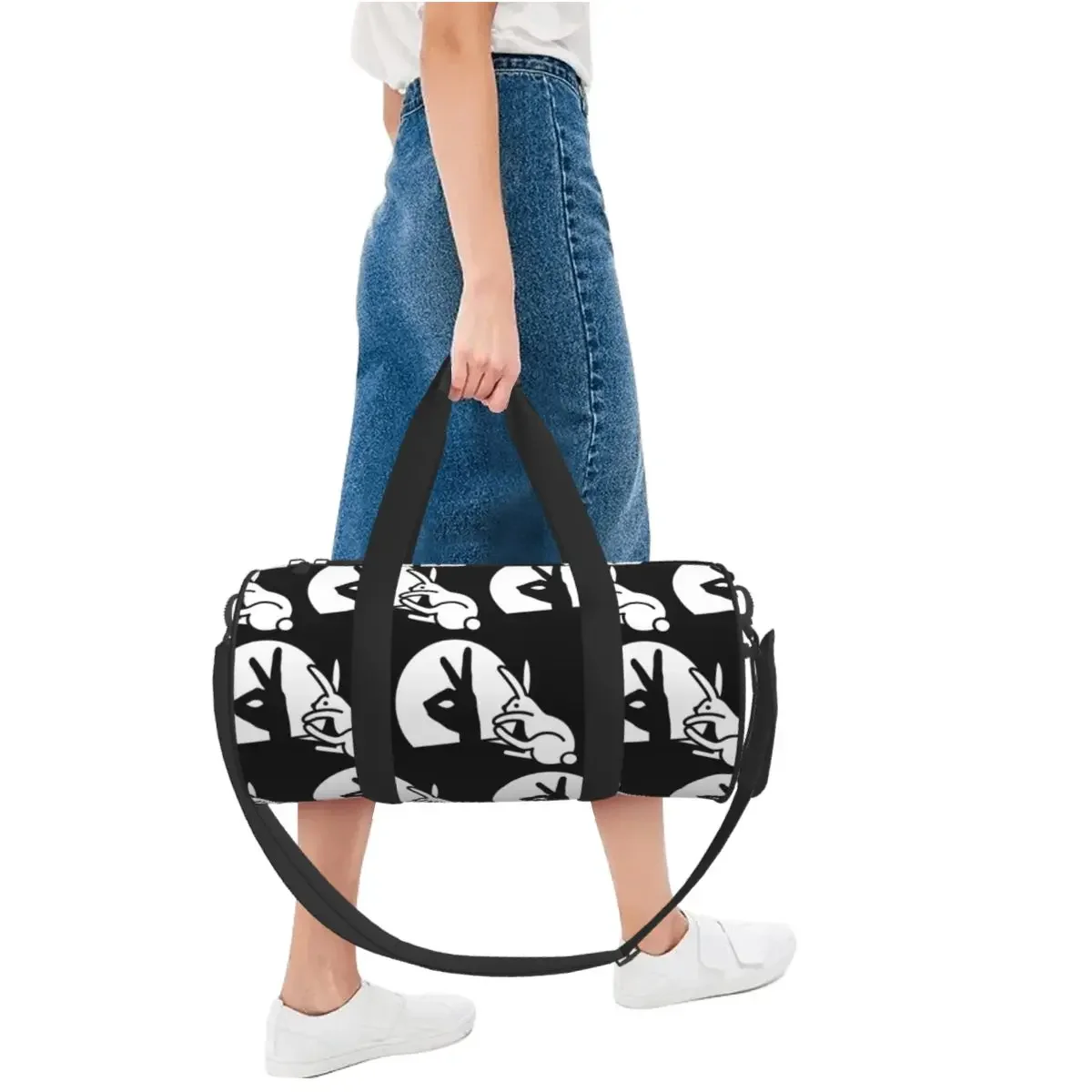 مضحك أرنب ظلال اليد الدمى الفكاهة فن البوب كبير واق من المطر حقيبة قاعة رياضة مقاوم للماء واق من المطر حقائب السفر حقائب اللياقة البدنية