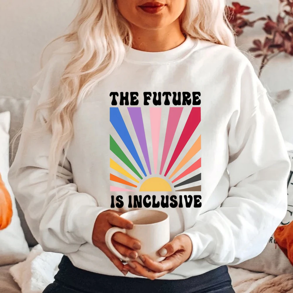 The Future Is Inclusive Sweatshirt Rainbow Pride Sweater Gay Pride Pullover Lgbtq Shirt Unisex Long Sleeves Sweatshirts