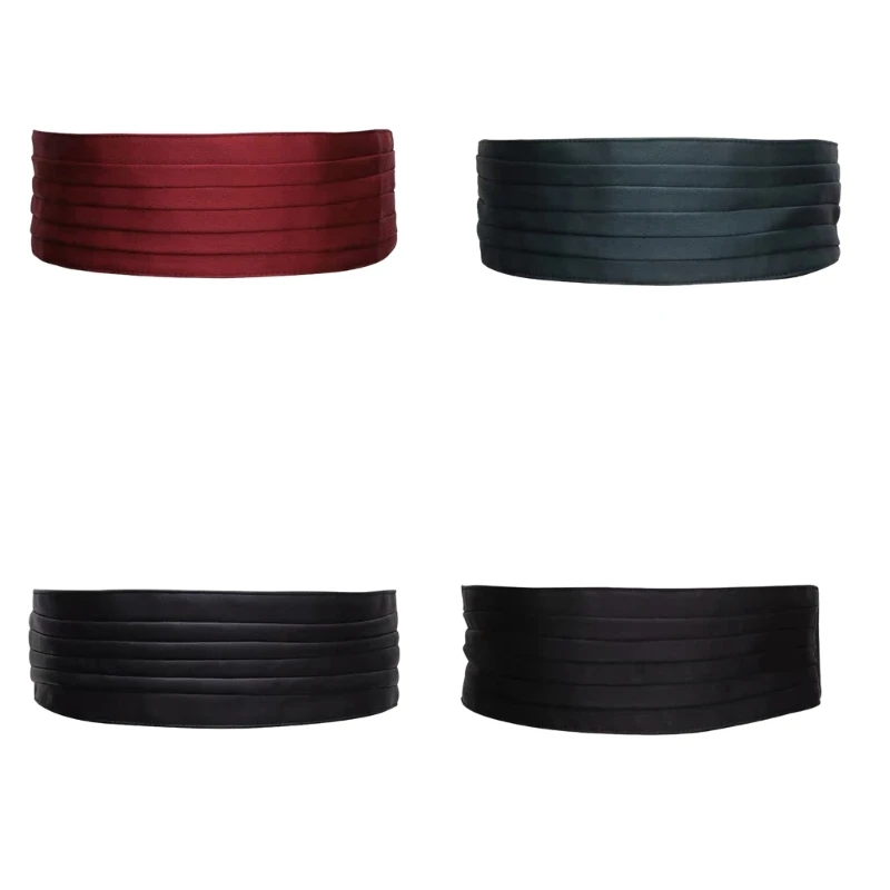 

652F Women's Wide Waist Belt Weaving Cloth Women Belt Women Waistband Enhances Your Figure