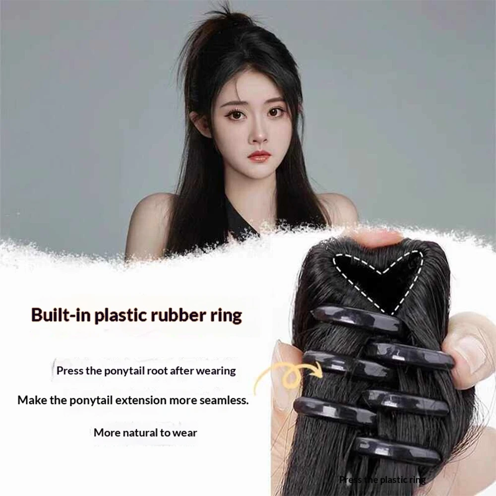 Synthetic Clip-In Ponytail Extension - alternate angle