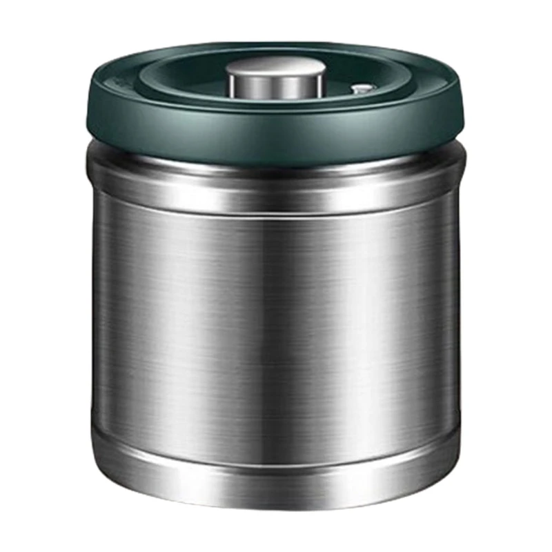 

Kitchen Storage Container with Lid 304 Stainless Steels Sealed Vacuum Jar Dry and Snacks Organization Tool