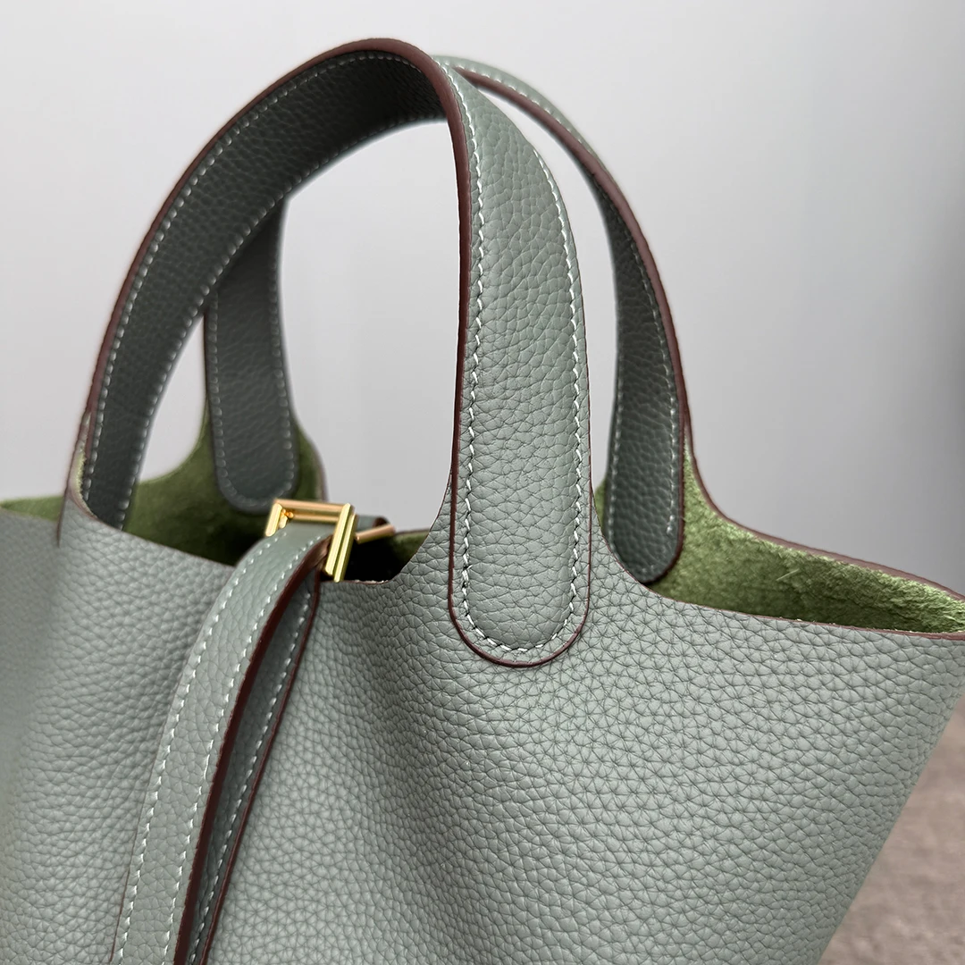 Damen Tasche Echtes Leder Oberer Griff Tragetasche Große Kapazität 3 Größen Hand Schulter Designerstil Eimerform Strukturiert Minimalistisch Tägliche Verwendung Büro Einkauf Eimerform Strukturiert Minimalistisch – Detail 22