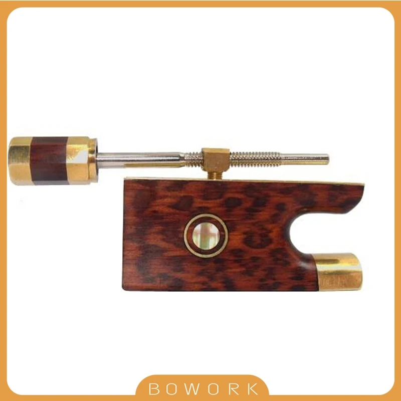 High Quality Selected Snakewood Polish Violin Bow Frog Fiddle Frog W/Gold Fitting Paris Eye Inlay Screw For 4/4 Size Fiddle Arch