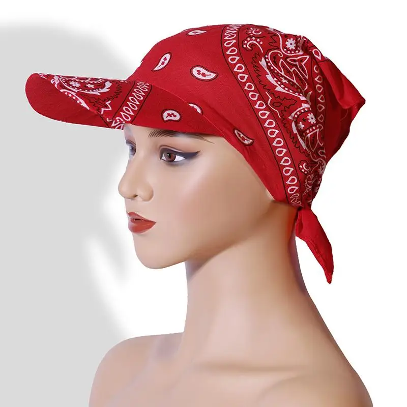 Vorgefertigter Turban mit breiter Krempe, leichter Sonnenschutz, Bandana-Schal, atmungsaktives Kopftuch für Damen im Freien – Detail 9