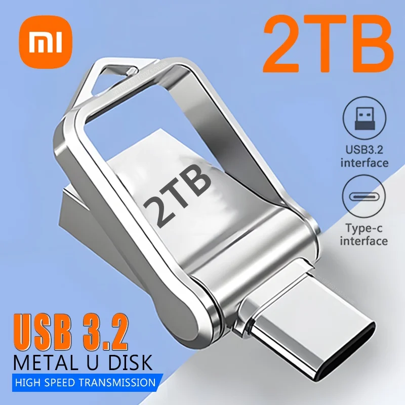 Xiaomi 2TB Metal Flash Drive USB 3.2 High Speed Transfer Type-C Interface Dual-Use Flash Memory Stick For Mobile Phone Computer