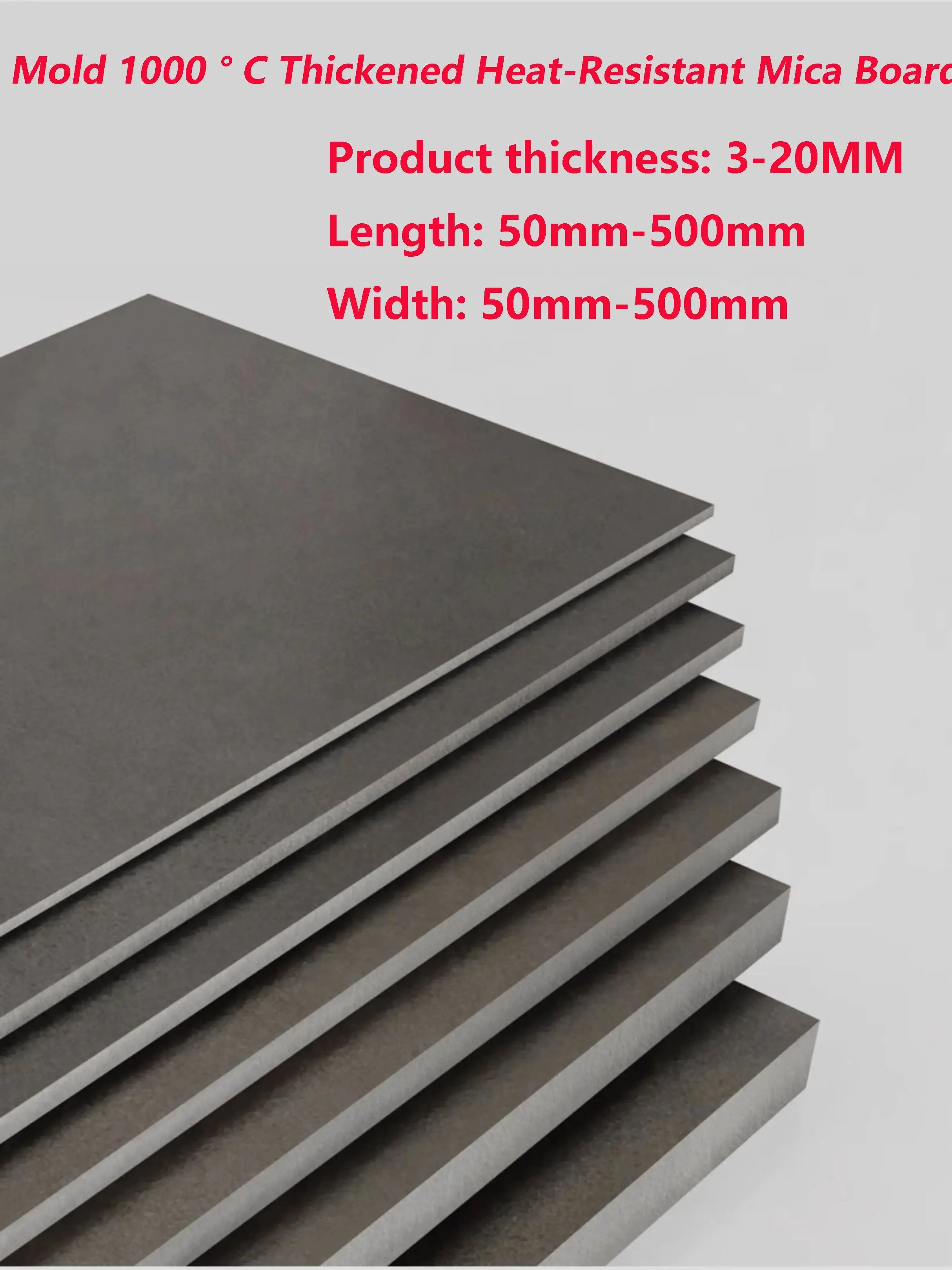 1000°C Heat Resistant Mica Board 3-20mm Thick Industrial Fireproof Insulating Mica Sheet Flame Retardant Thermal Plate