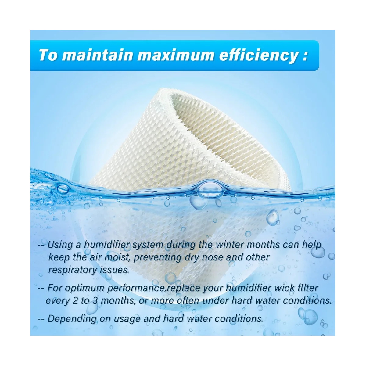 فلتر مرطب الفتيل A09G-MAF1 لمرطب الهواء - متوافق مع فلتر مرطب الهواء Essick -