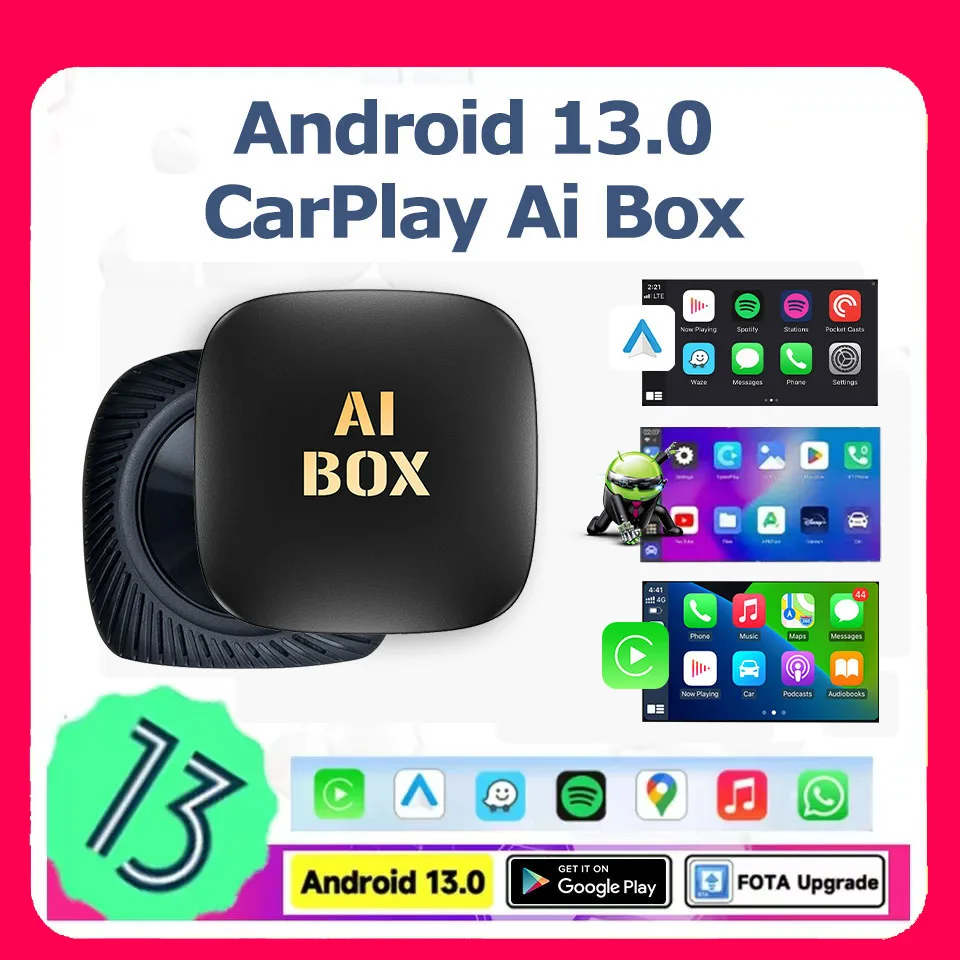 Android13 CarPlay Tv Box For Netflix YouTube Play Store Wireless Carplay Android Auto Car Intelligent Systems for Wired Carplay