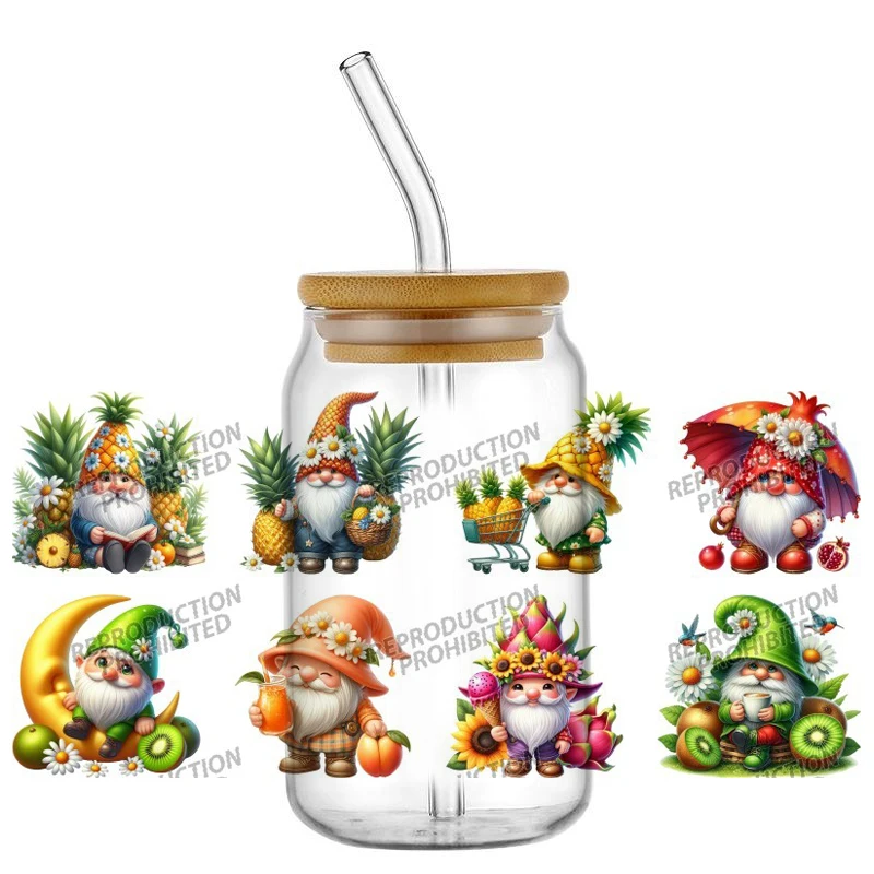 41 تصميم جديد لطيف سانتا كلوز مقاوم للماء لتقوم بها بنفسك شارات الهاتف ثلاثية الأبعاد نقل الأشعة فوق البنفسجية DTF ملصقات 16 أوقية نظارات عيد ميلاد سعيد كأس يلتف #3