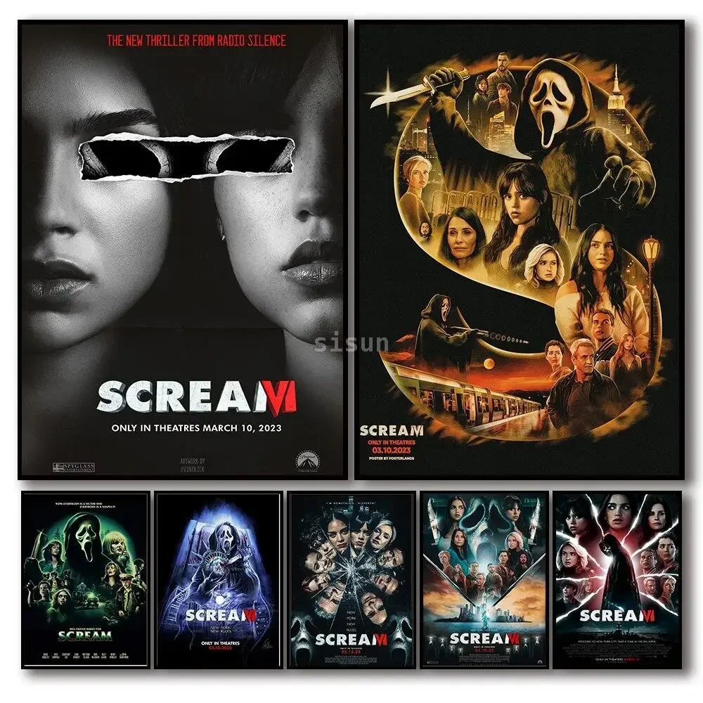 Scream Horror Movie Poster Canvas Painting Jenna Ortega Modern Home Living Room Bedroom Decoration Wall Art Gift