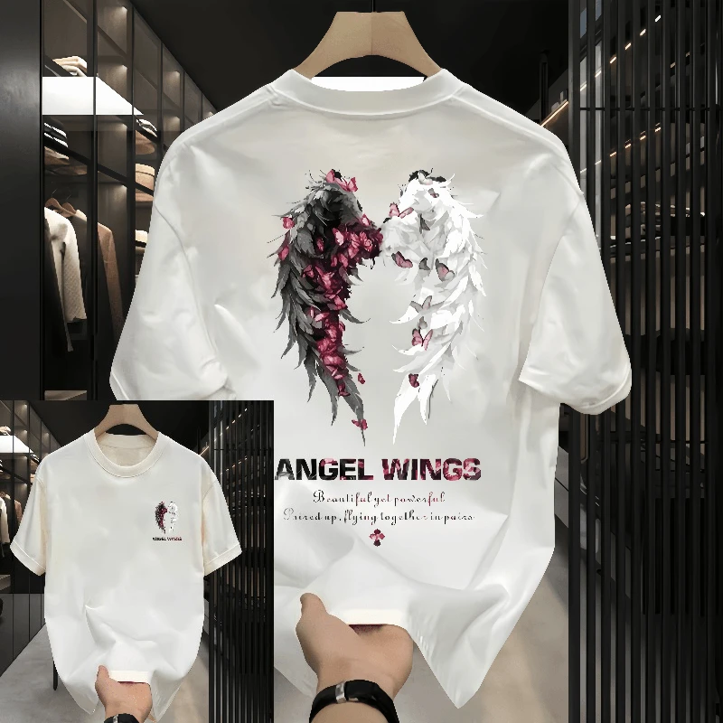

Trendy Ruffian Handsome Heavy 2025 Summer New Cotton Short-sleeved T-shirt Men's Nv High-end Trendy Brand Loose Half-sleeved Top