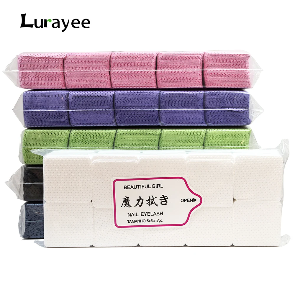 1000pcs Lint Free Nail Wipes Nail Polish Remover Pads Absorbent Soft Eyelash Extension Glue Cleaning Wipes Removal Manicure Tool