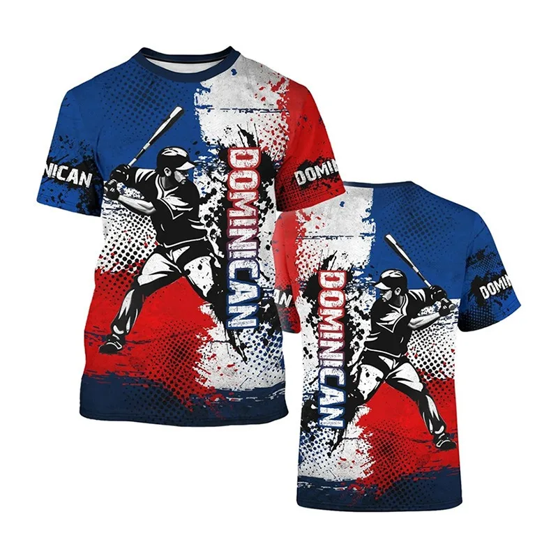 

Новый дышащий удобный спортивный повседневный топ с доминиканским принтом для взрослых и детей, футбольная футболка для бега, фитнеса, тренировок, футболка с круглым вырезом