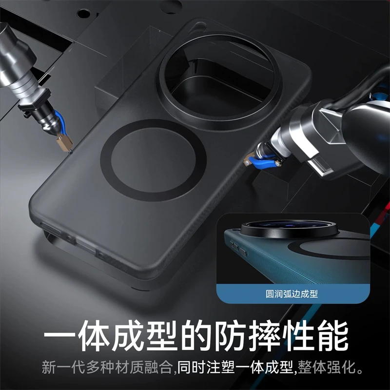 

For Vivo X300 Ultra Case For MagSafe Magnetic Skin Feel Matte Transparent Phone Back Cover Shockproof Bumper