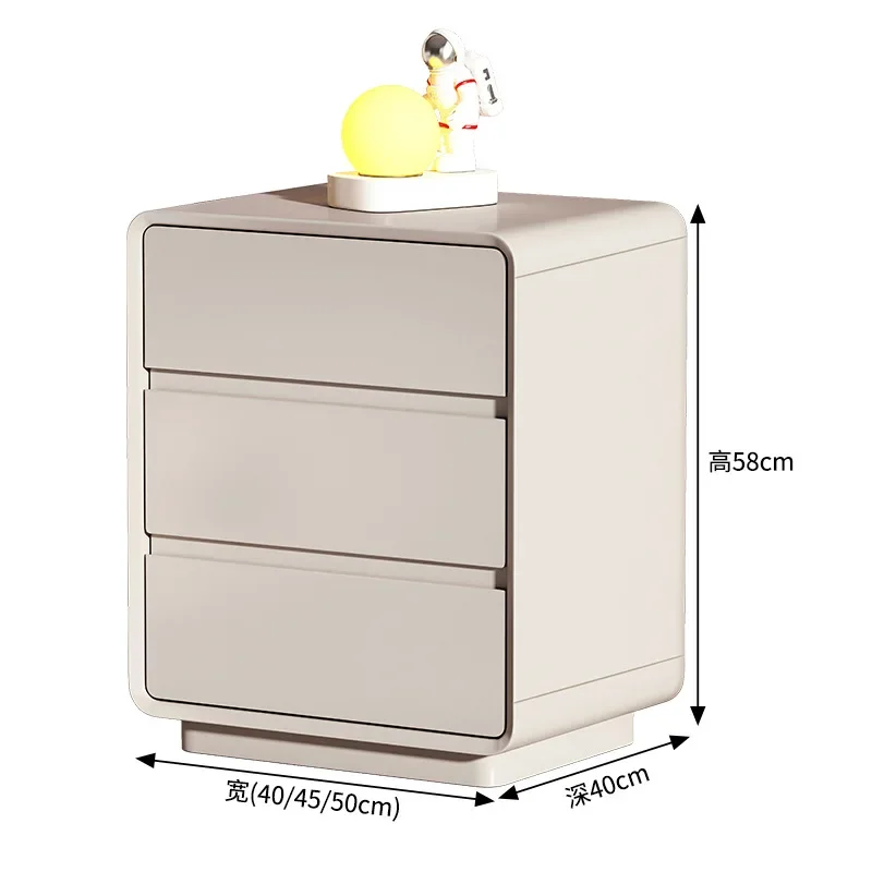 

Cream wind, solid wood, paint, bedside table, modern, simple, light luxury, high end, household