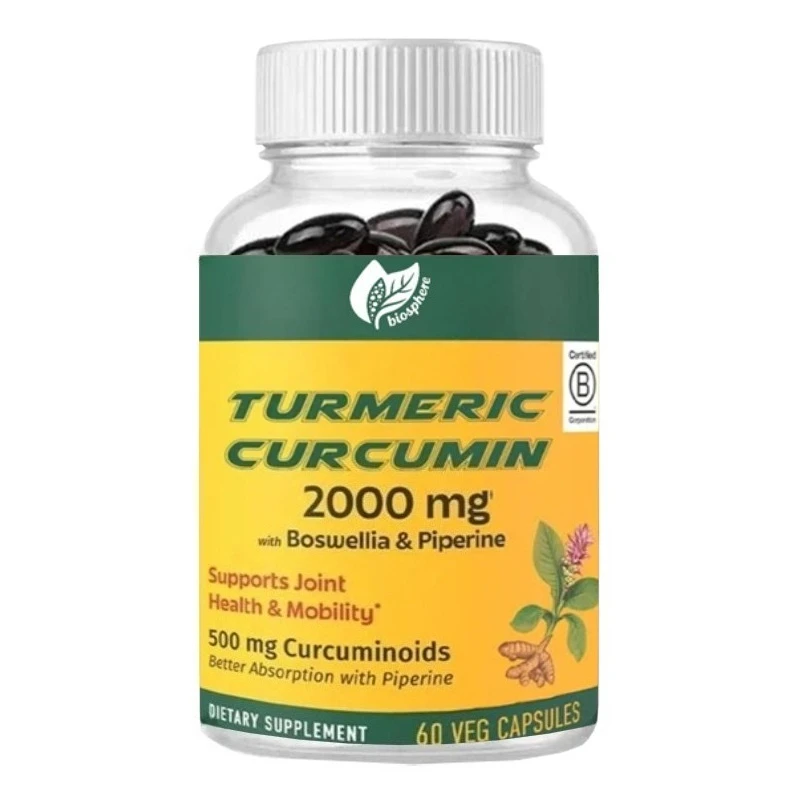 

Turmeric Curcumin 2000mg (500mg ）contains Frankincense and Piperine, Supports Joint Health, 60 Capsules
