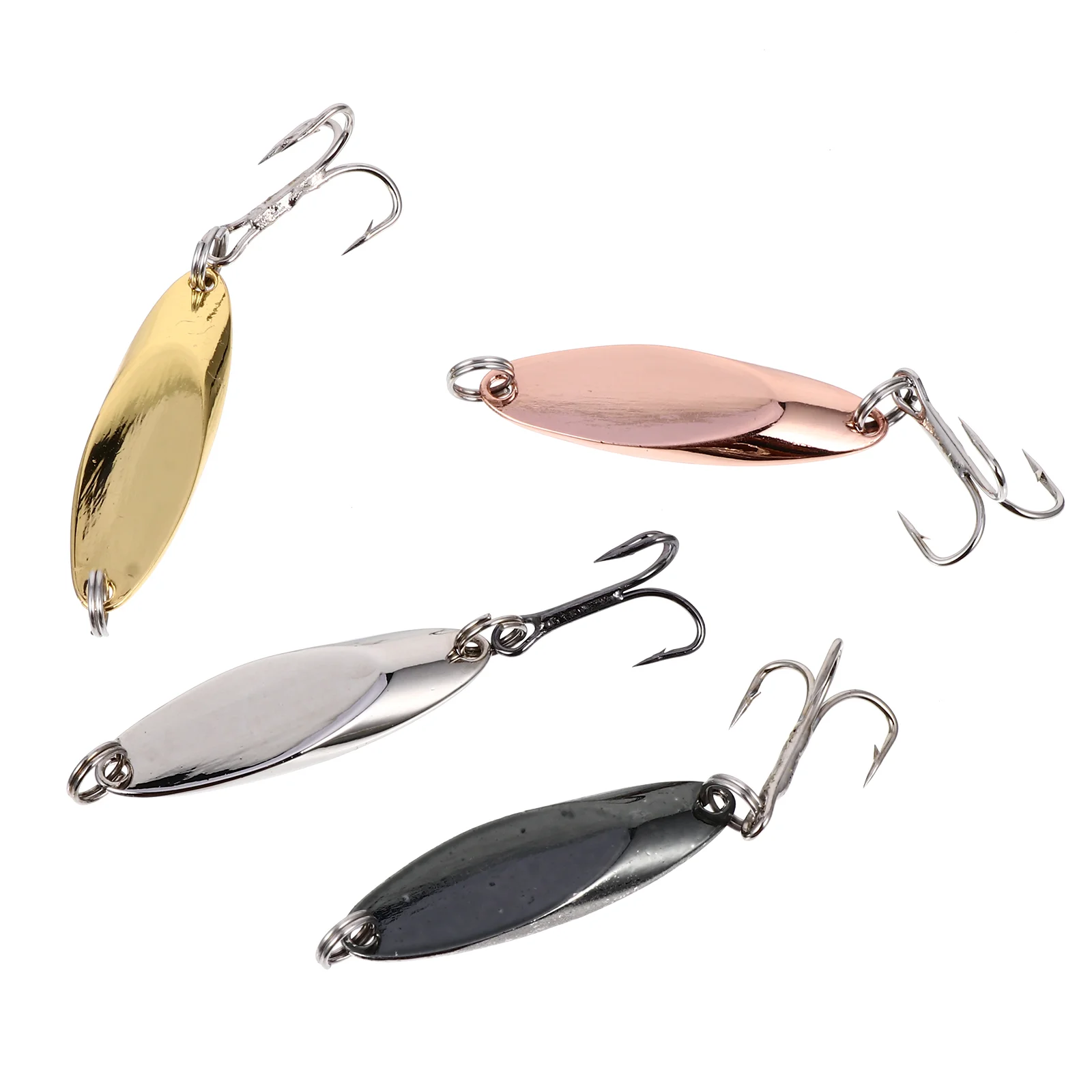 

4 Pcs Fake Bait Metal Fishing Lures Spoons Gift for Father Bass Accessories Baits Trout