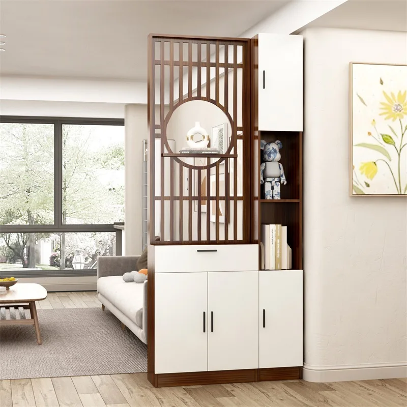 New Chinese-style entrance cabinet, screen partition, living room entrance is facing the door, blocking the entrance