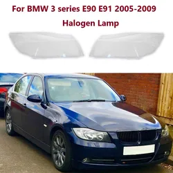 Cubierta de faros delanteros de coche, pantalla de lámpara halógena para BMW Serie 3, E90, E91, 2005-2009