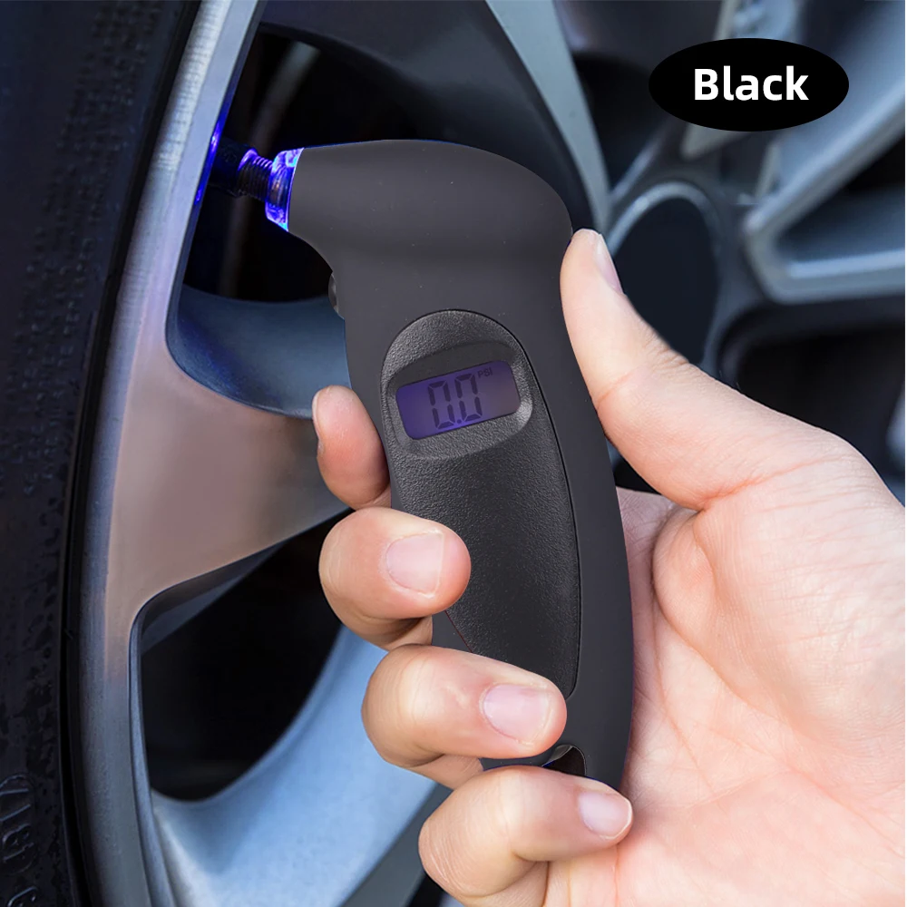 Novo Handheld Pneu Pressure Gauge Backlight Alta precisão Monitoramento Digital Car Tire Air Meter Display LCD Manômetro Barômetros