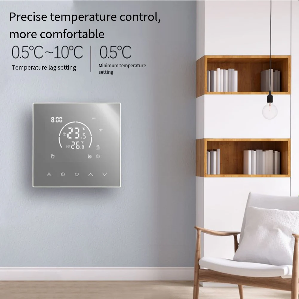 1pc Thermostat Panel For Tuya Smart Electric Floor Heating Wall-mounted Boiler Thermostat Panel Featuring A Child Lock