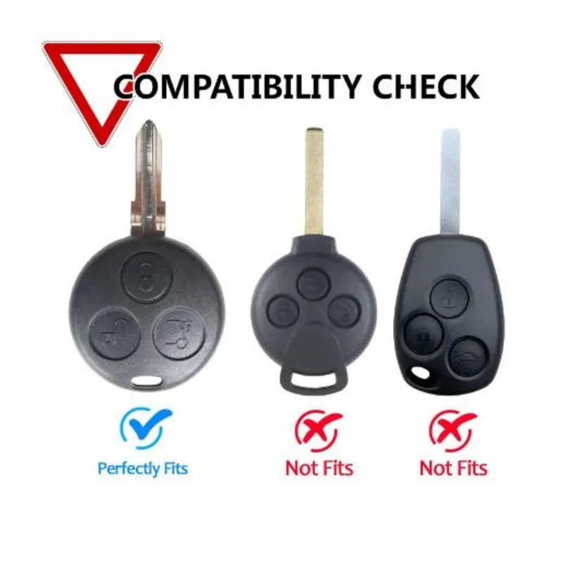 Porte-clés à distance en silicone pour Benz, Smart Roadster, Fortwo, Cross Blade, 6 City Coupé, Cabrio K Forfour, porte-clés, étui, support, 3 boutons