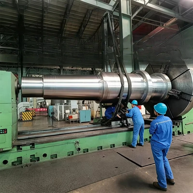 Factory Customized 20# High Precision Forged Steel Large Rotary Chrome Gear Driving Spline Hollow Rotor Shaft for Ball Mill Kiln