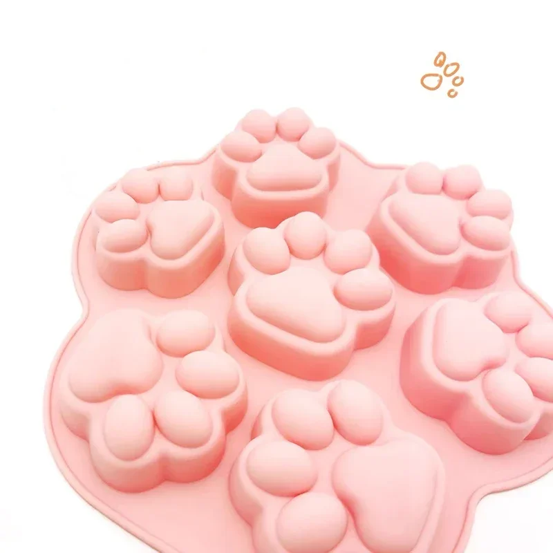 Food Grade Silicone Fondant Cat Footprint Cake Molds Cupcake Cookie Cat Paw Feet Mould Handmade Soap Mold Kitchen Baking Tool