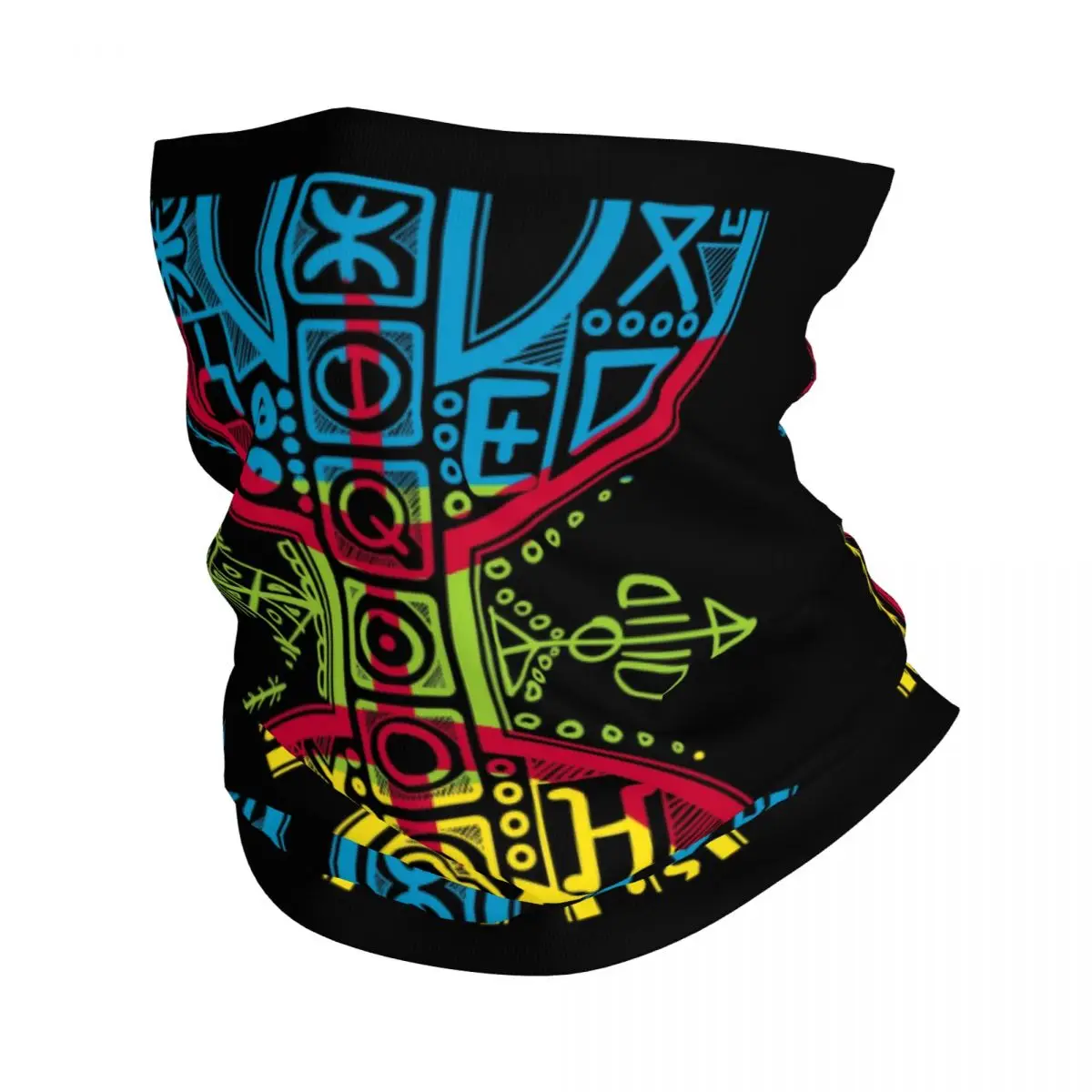 Berber Flag Amazigh Symbol Neck Gaiter Women Men UV Face Shield Winter Tamazight Proud Bandana Scarf for Hiking