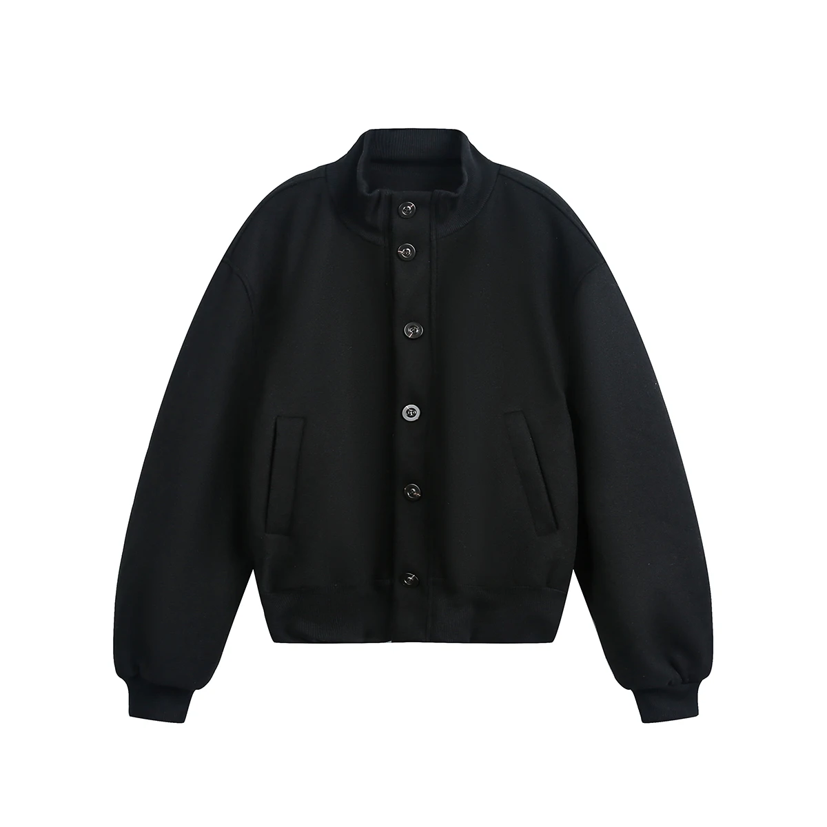 Trendy Stand Collar Parkas Men Women 2025 Winter New Retro Warm Solid Color Tops Single Row Multi-Button Pocket Decorative Coats