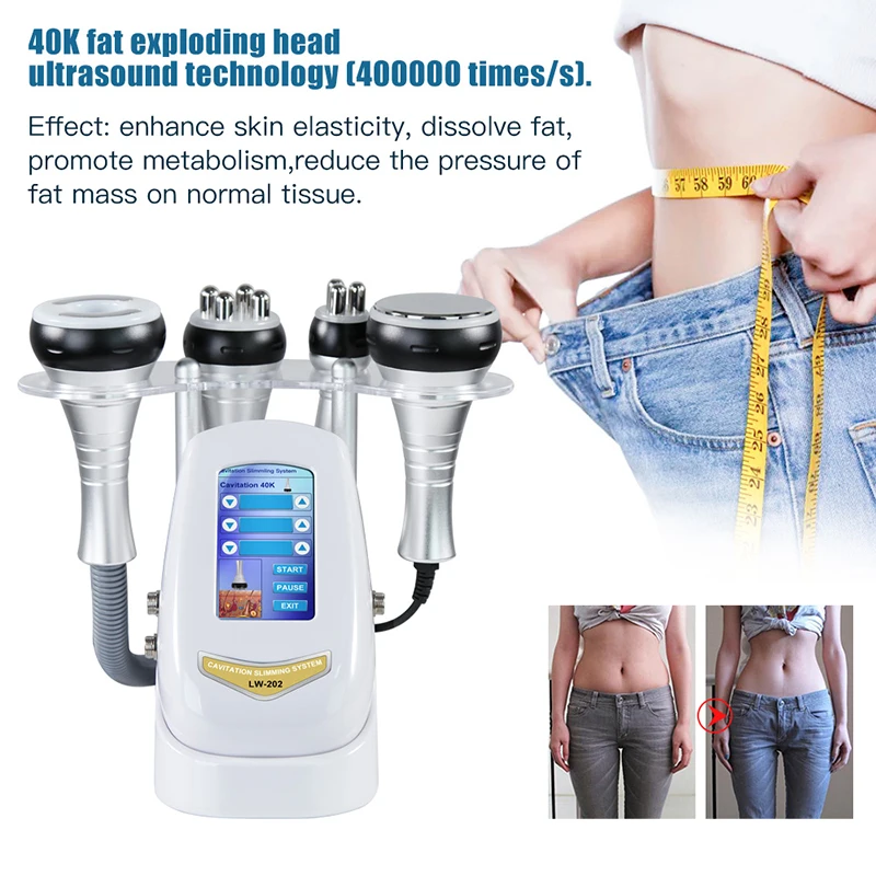 40KHZ 4IN1 Cavitation Ultrasonic Body Slimming Machine RF Beauty Device Facial Massager Skin Tighten Face Lifting Vacuum Suction