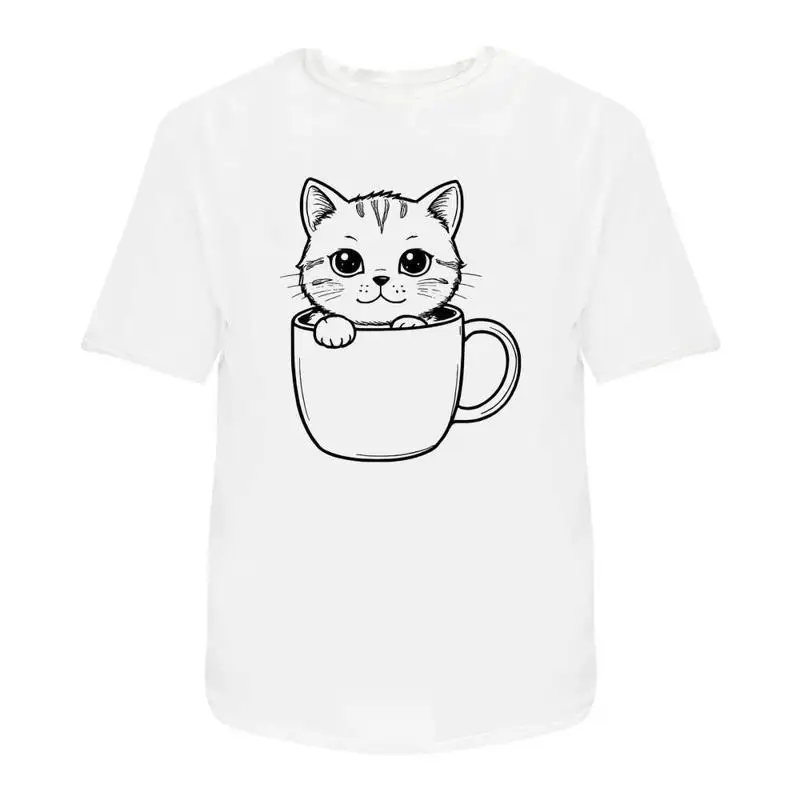 

Хлопковая футболка «Котенок в кружке» Ta047803
