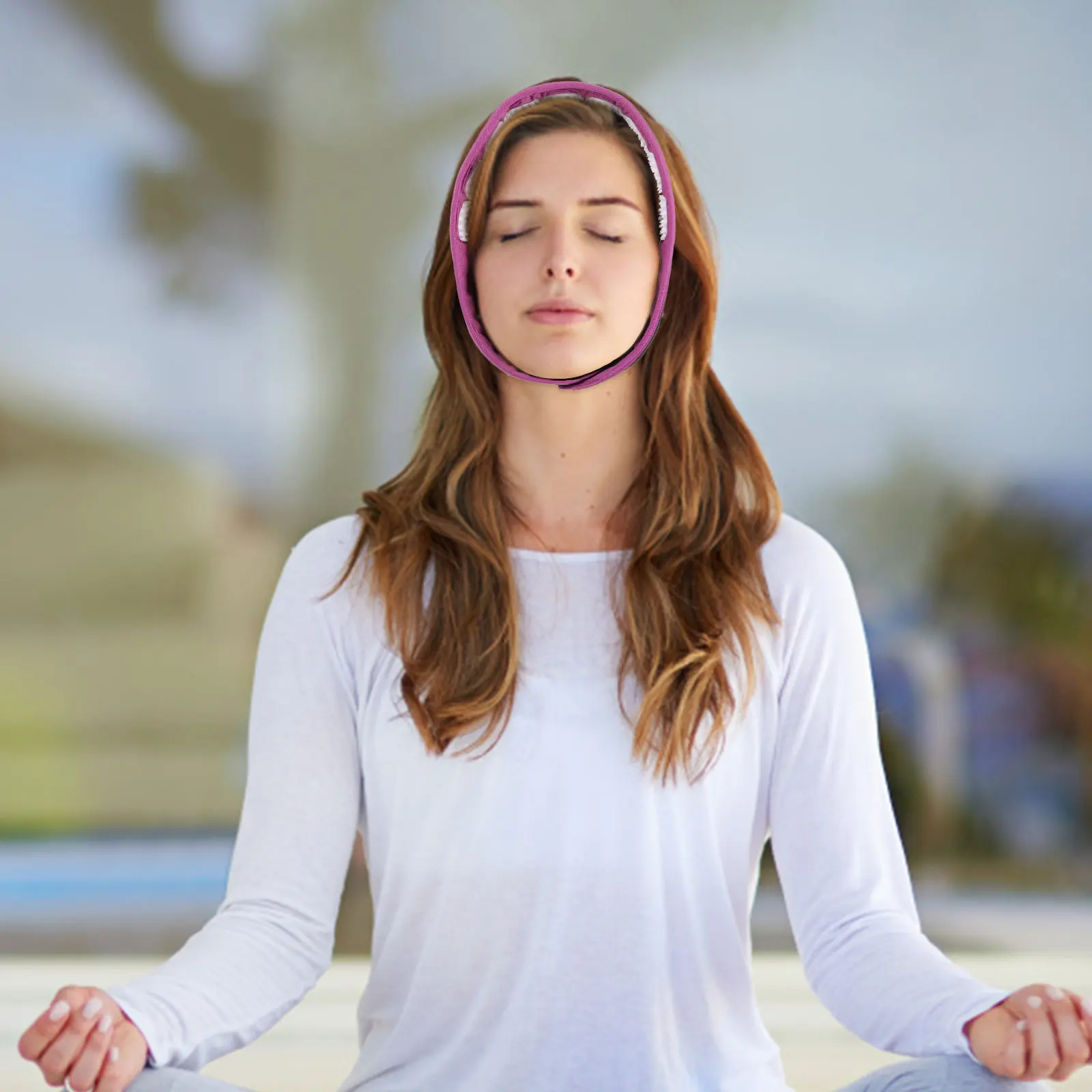 

Фиолетовая комфортная акупрессурная повязка на голову: легкая, многофункциональная, портативная, для йоги и релаксации