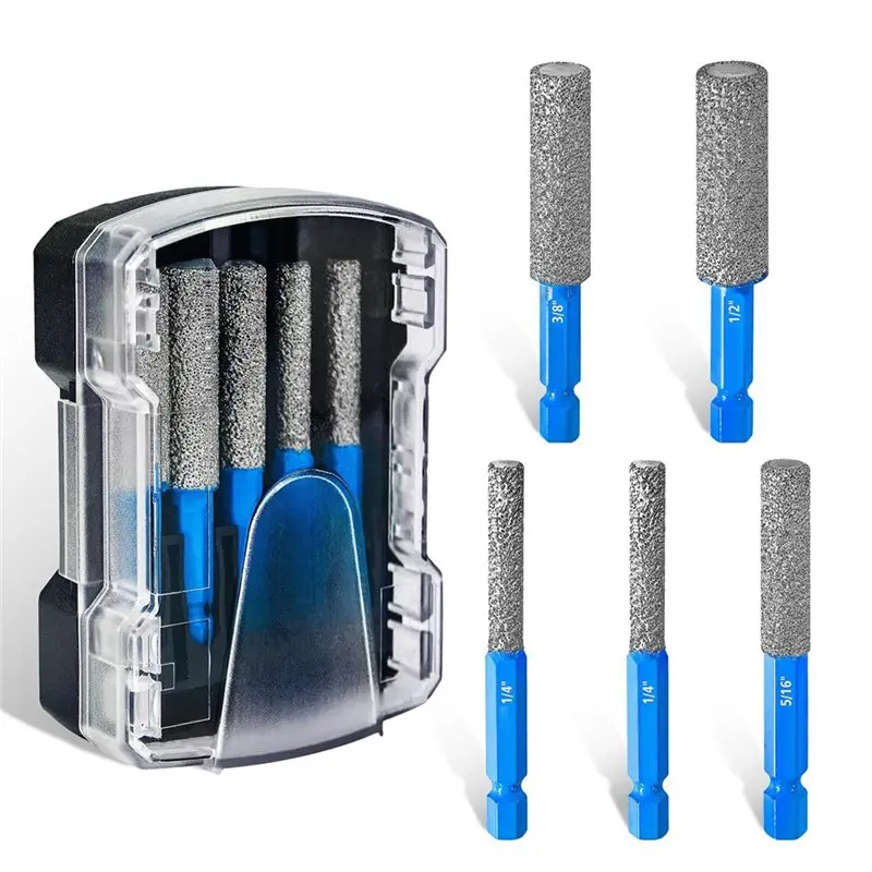 ABVJ-diamantborenset (5 stuks), tegelboren voor glasporselein, marmer - veelzijdige boorgereedschapsset