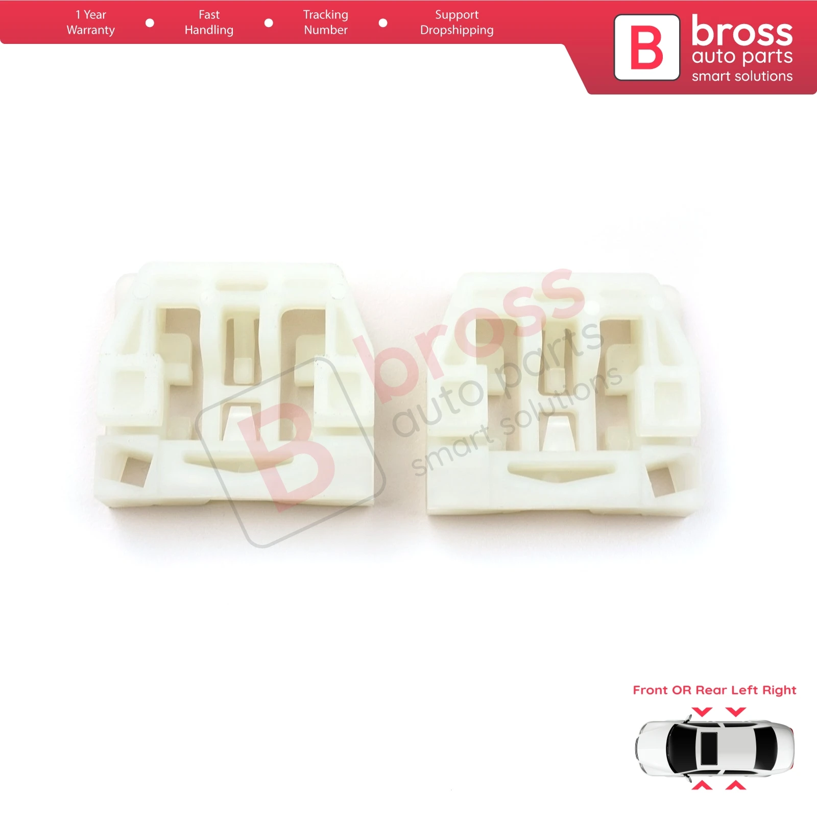 BWR32+BWR33 Power Window Regulator Repair Clips Left or Right for Skoda Octavia MK1 1U 2001-2010 4/5 Door Facelift 1U0837462B