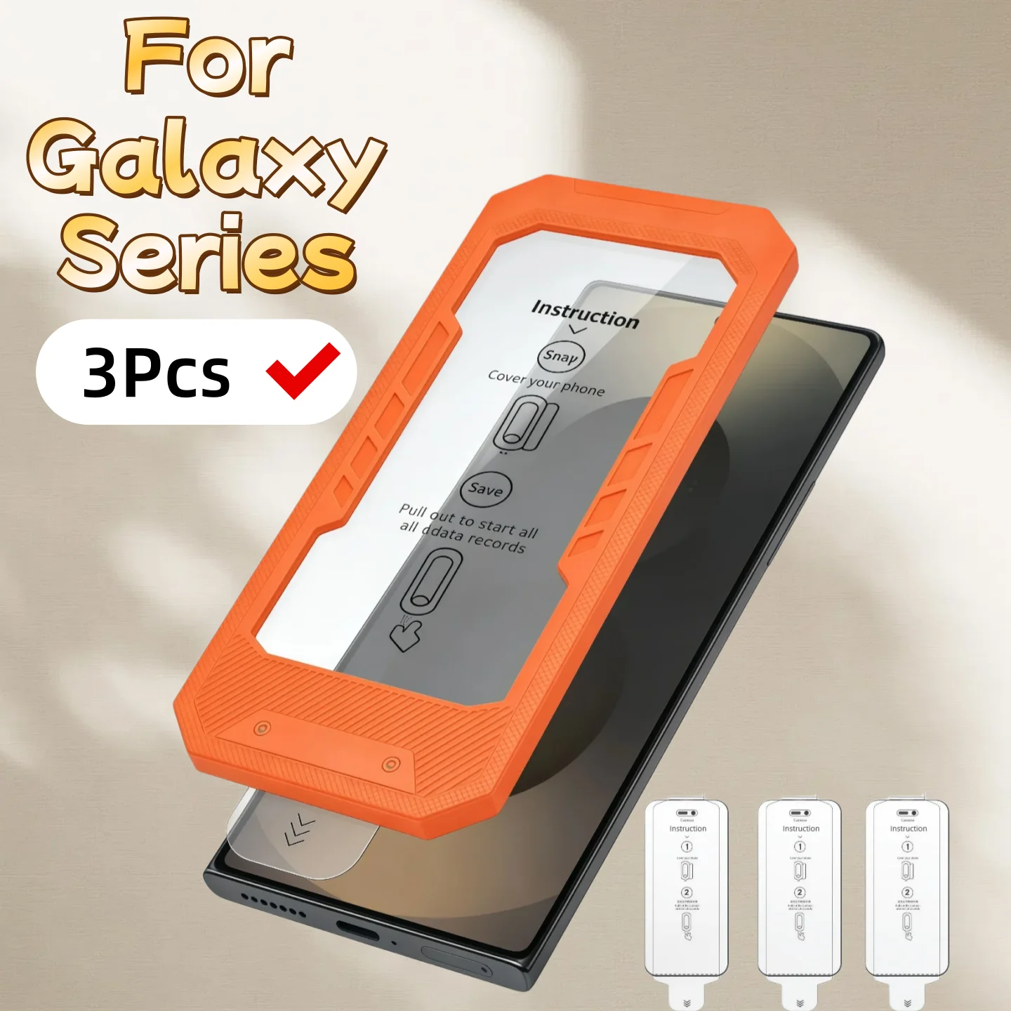 

HD Screen Protector for Galaxy S26/S25/S24 Plus Ultra Series, 9H Hardness, Bubble-Free, Dust-Free, Easy Installation, Pack of 3