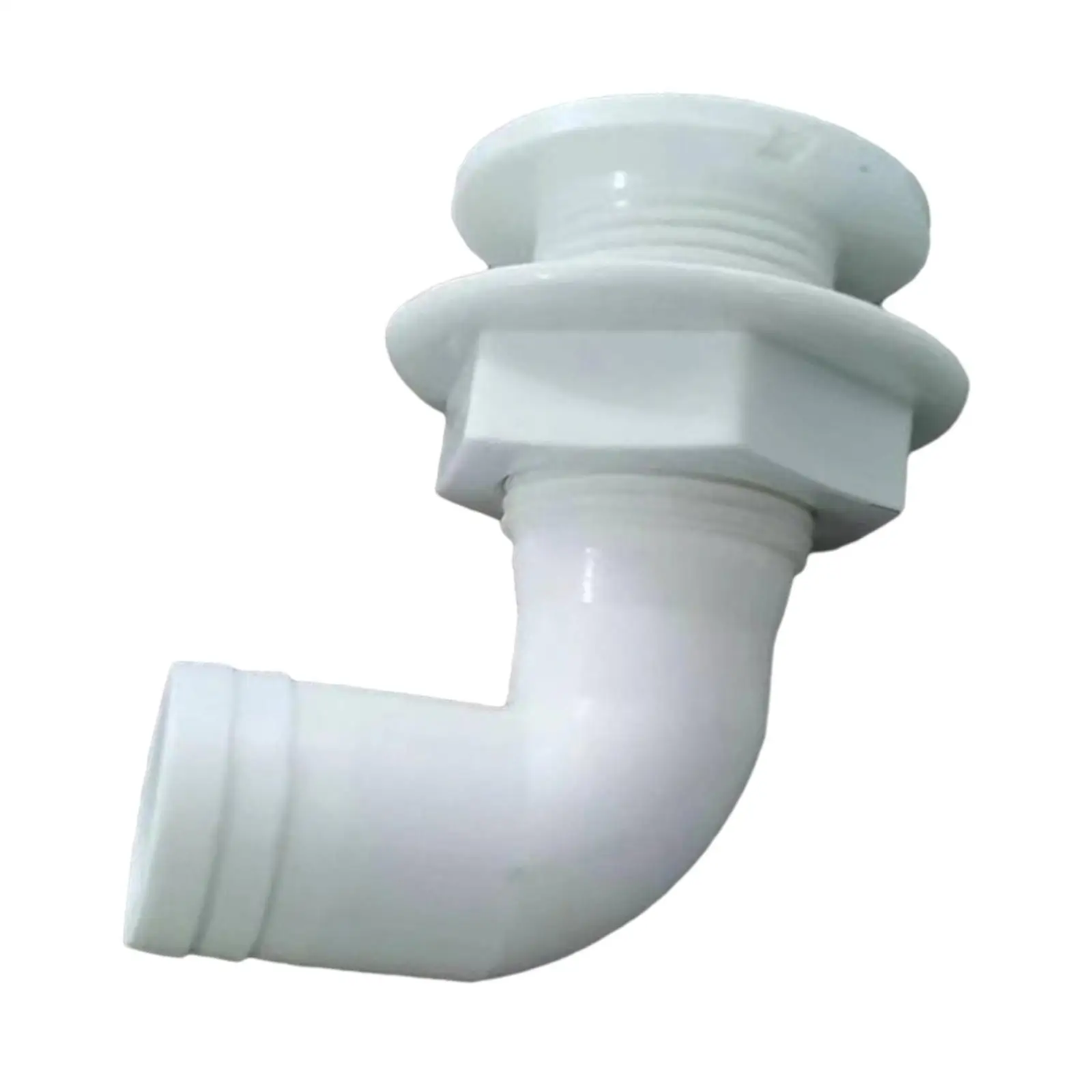 

90 Degree thru Hull Fitting thru Hull Connector PP Boat Plumbing for Stable Replacement Repairing Accessory