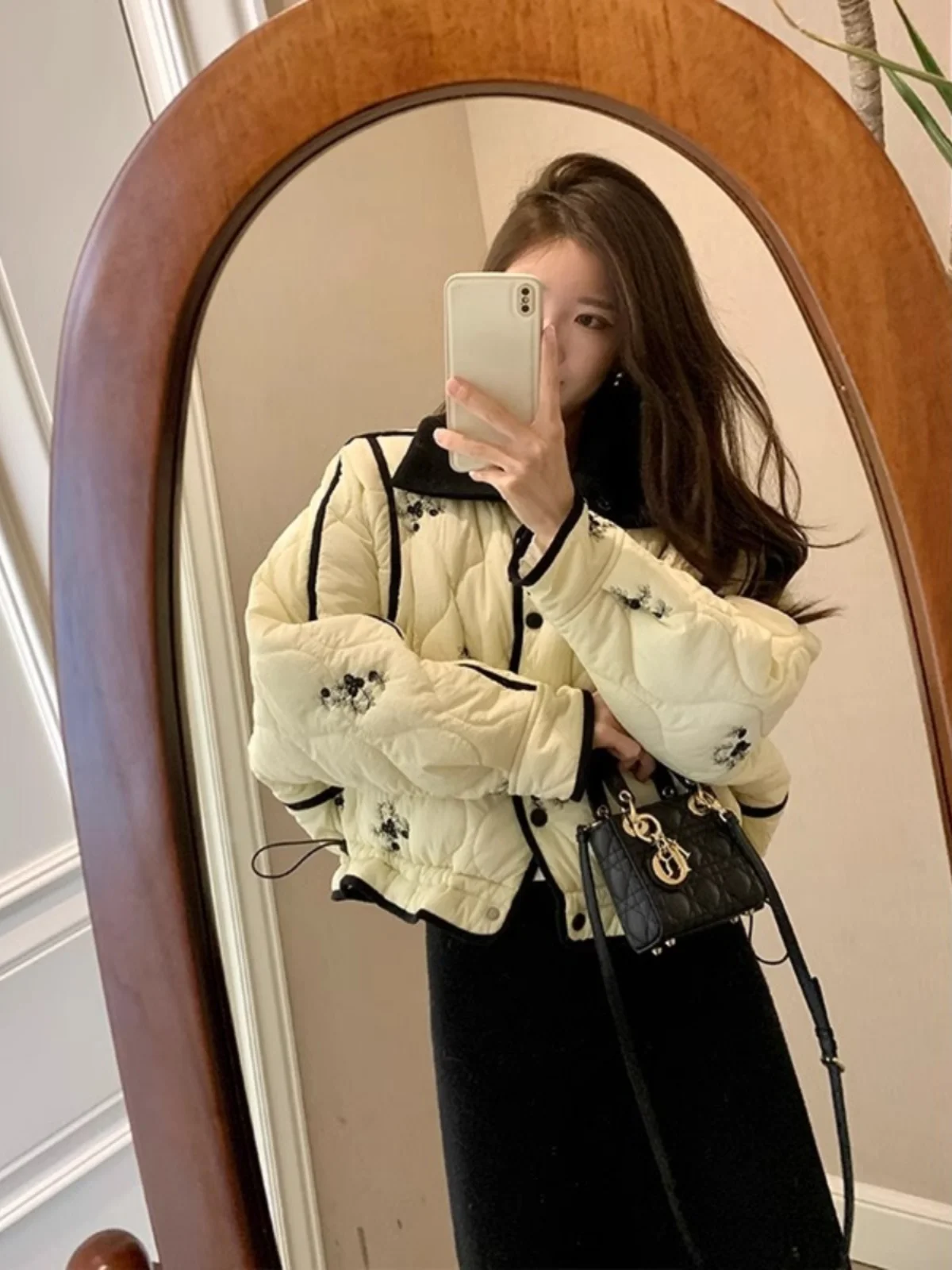 

Женская осенне-зимняя винтажная легкая модная свободная универсальная куртка из хлопка с цветочным принтом