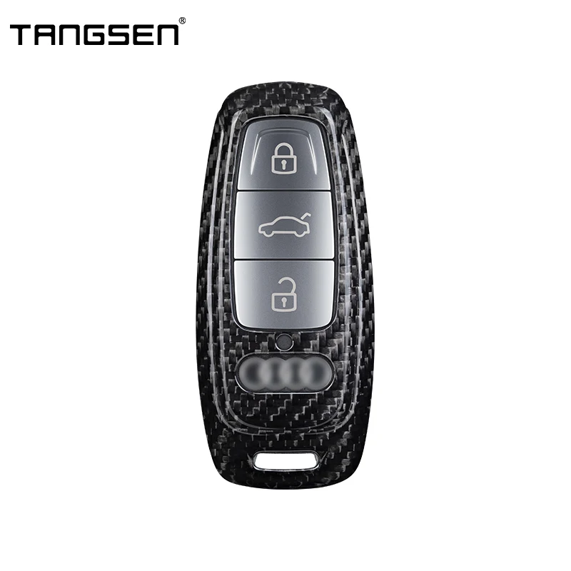 Carbon Fiber Car Key Case Compatible With Audi A3, A6, A7, A8, E-Tron, S3, S6, RS6, S7, RS7, Q7, SQ7, Q8, SQ8, SQ8 SQ8, SQ8