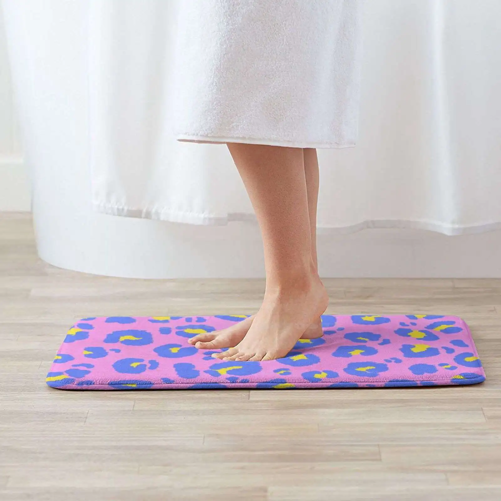 Neon Candy Leopard Print Soft Cushion Car Home Carpet Door Mat Pastel Leopard Neon Candy Neon Pastel Pink Leopard