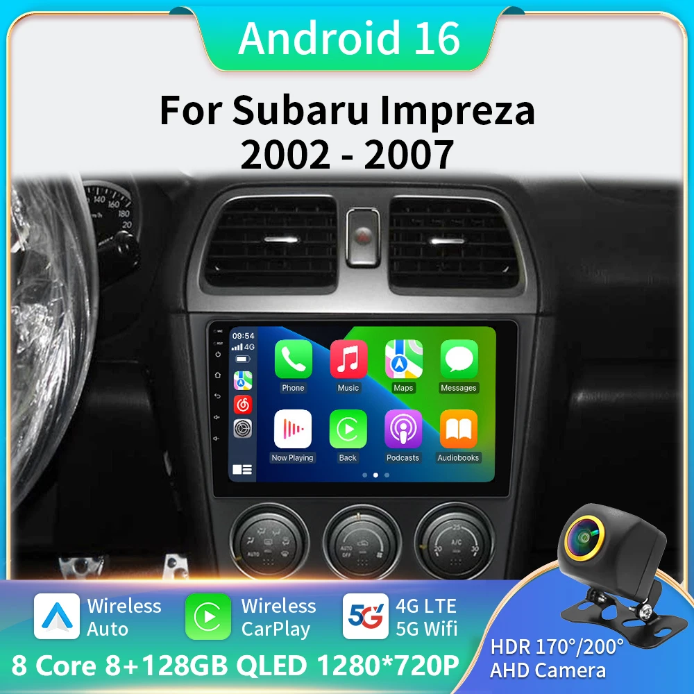 

Android 16 Car Radio For Subaru Impreza GD GG 2003 - 2007 Navigation Multimedia Player Stereo WiFi+5G Video Head Unit BT DSP DVD