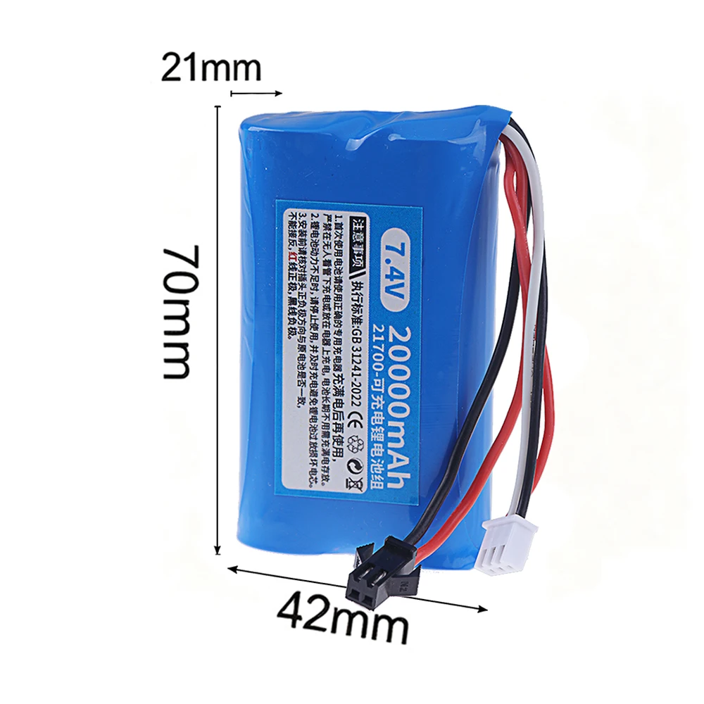 2S1P 21700 Rechargeable Lithium Battery 20000mAh 7.4V For Remote Control Off-road Vehicle High-speed Car RC Model Electric Toys
