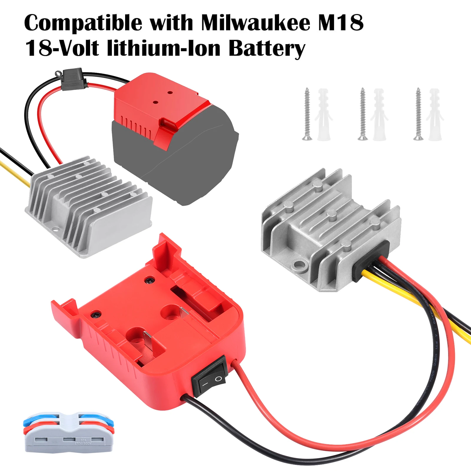 

18v to 12v Step Down Converter for Milwaukee M18 Battery DC Voltage Reducer Transformer 12V 10A 120W Buck Converter Power Wheel