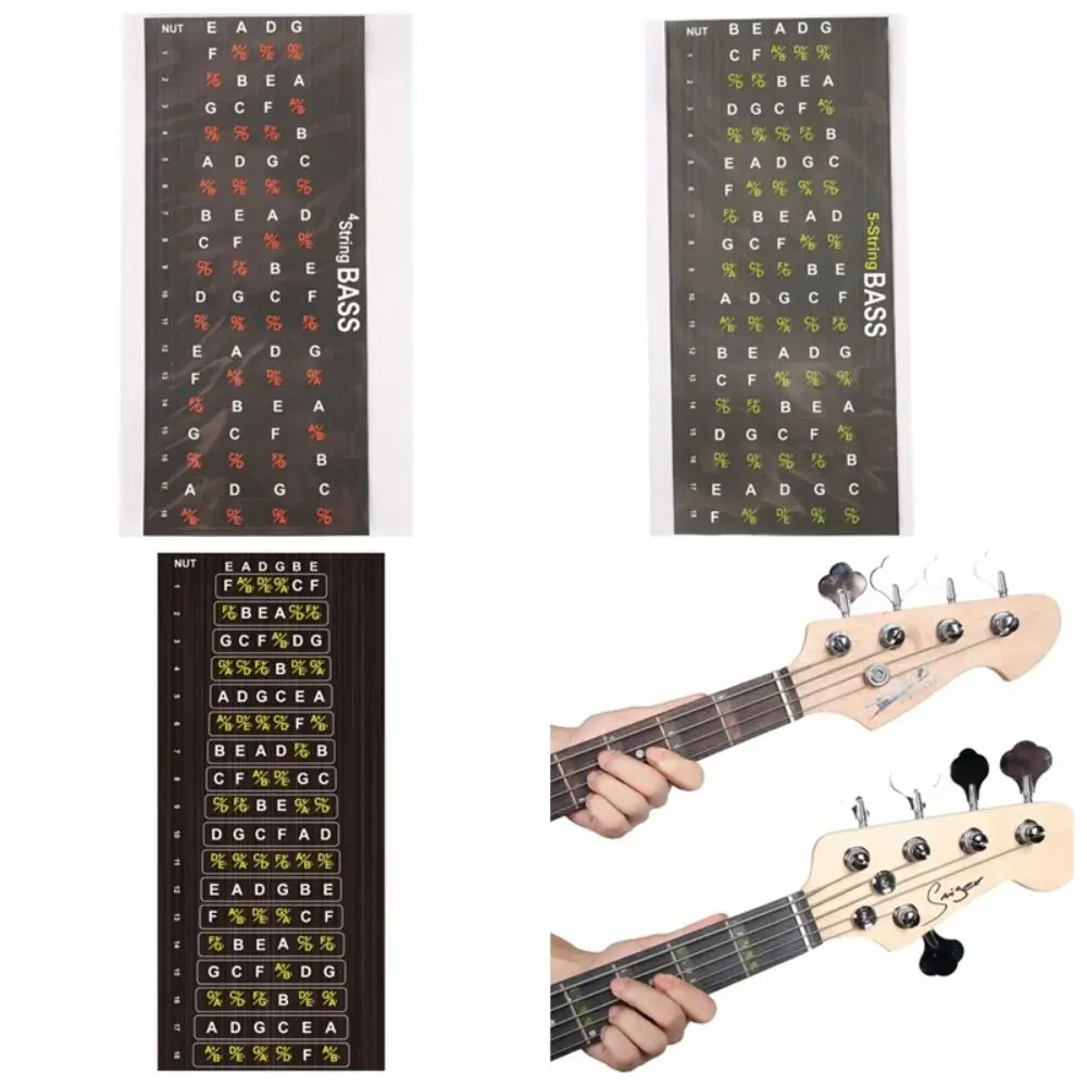 Portable Guitar Fretboard Note Sticker Tone Sense Learning Guitar Fingerboard Sticker Lightweighting Musical