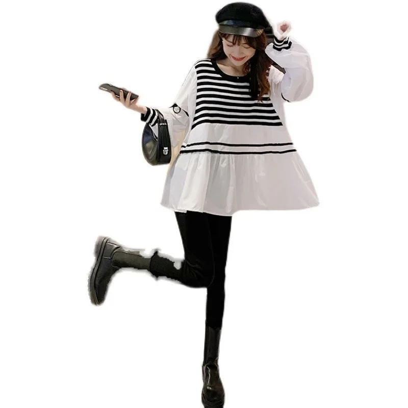 faionable-primavera-autunno-materni-outfit-set-doll-irt-mommy-to-be-coreano-sle-long-sve-round-ne-color-t-shirt